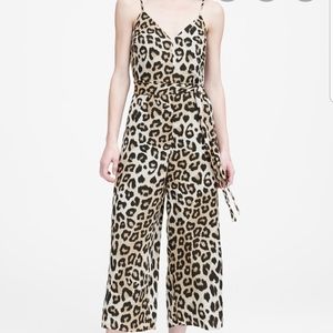 EUC Banana Republic Leopard Wide-Leg Jumpsuit